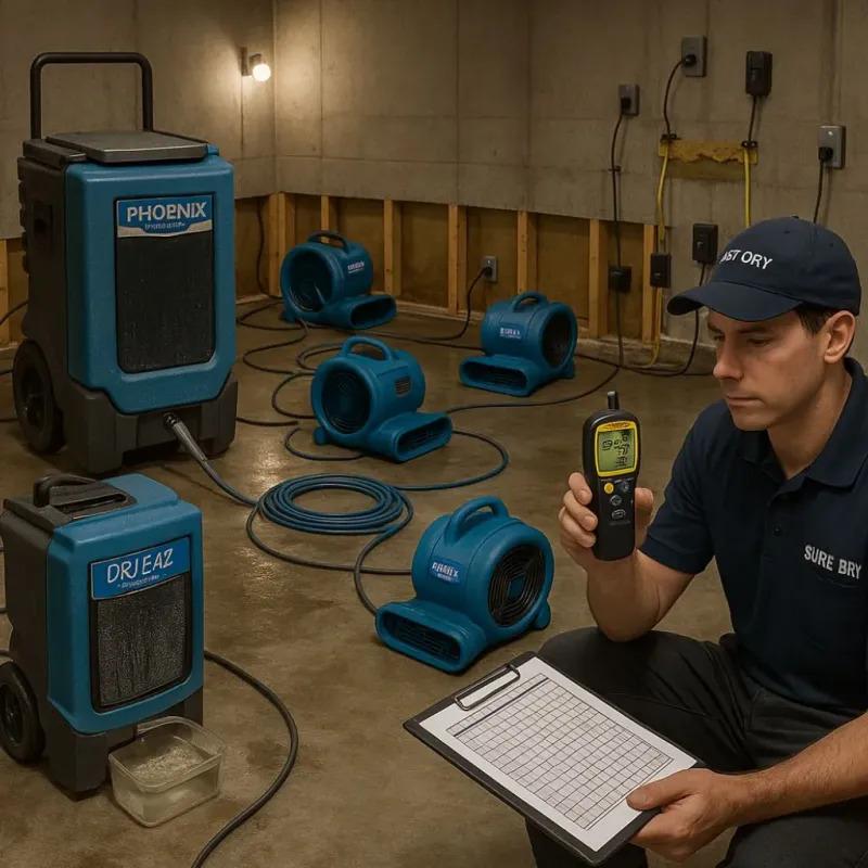 Structural Drying and Dehumidification process in Red Lake Falls, MN